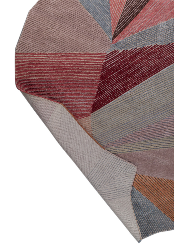 come around beige and brown wool and viscose hand tufted Rug - Backing Shot come around beige and brown wool and viscose hand tufted Rug - Backing Shot